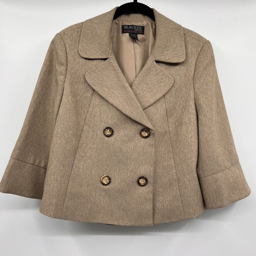 Blacker By Stanley Blacker Suit Jacket Brown Herringbone Lined Womens Size 12P